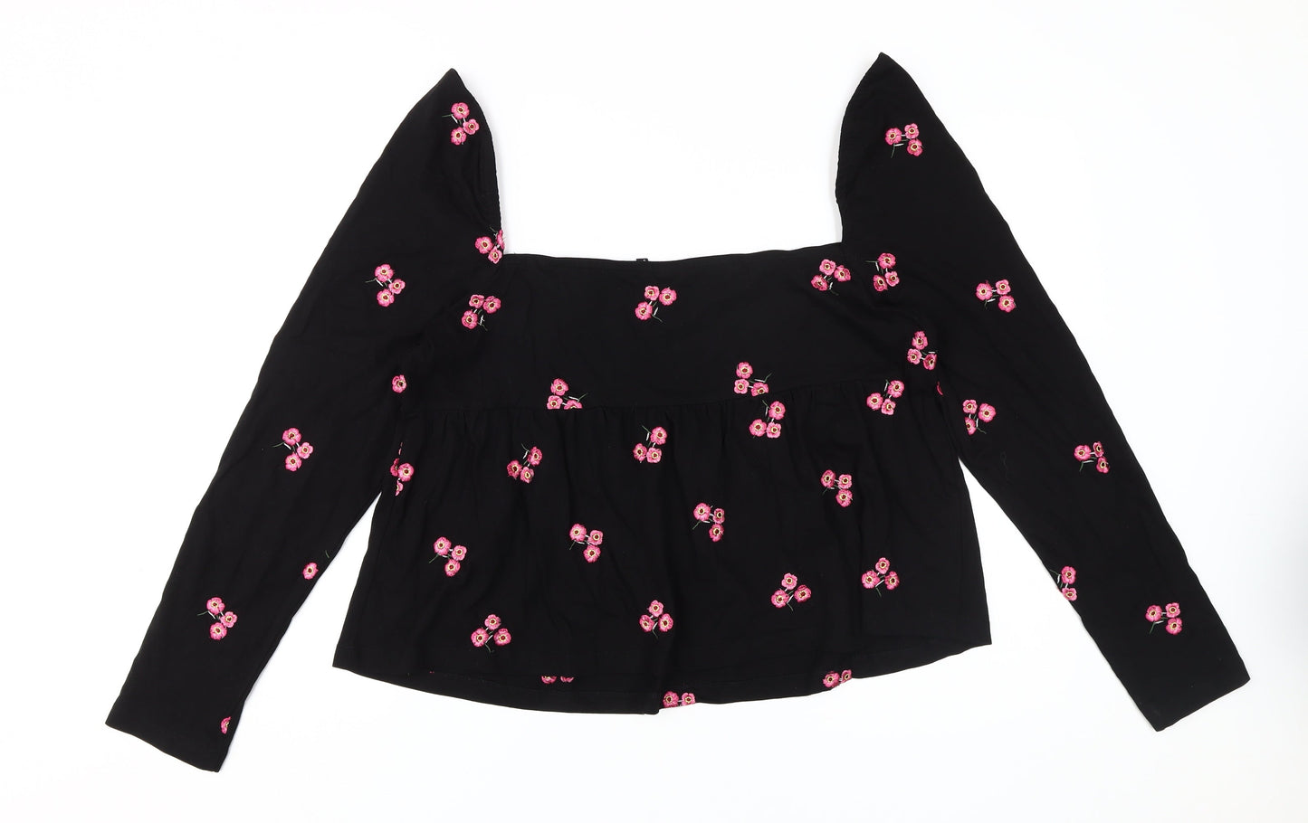 Womens UK Size 20 ASOS Black Cropped Blouse