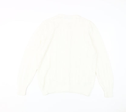 Womens UK Size 12-14 St Michael White Cardigan Jumper