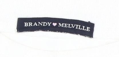 Womens UK Size One Size Brandy Melville White  T-Shirt