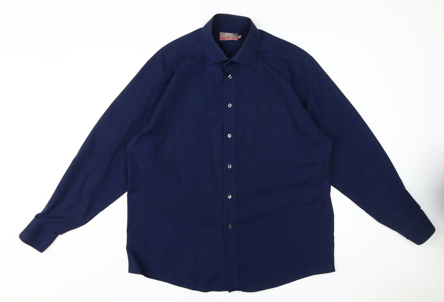 Mens UK Collar Size 16.5 Marks and Spencer Smart Blue  Dress Shirt