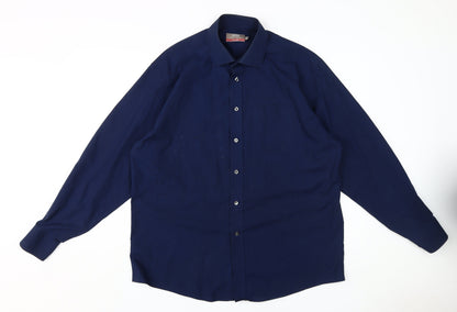 Mens UK Collar Size 16.5 Marks and Spencer Smart Blue  Dress Shirt