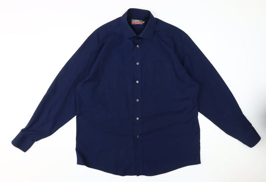 Mens UK Collar Size 16.5 Marks and Spencer Smart Blue  Dress Shirt