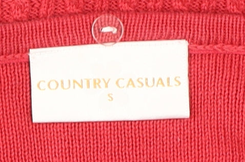 Womens UK Size S Country Casuals Red Pullover Jumper