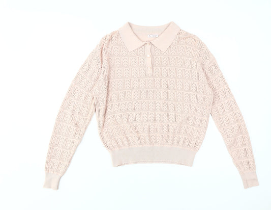 Womens UK Size 10 ANNE WEYBURN Beige Cardigan Jumper