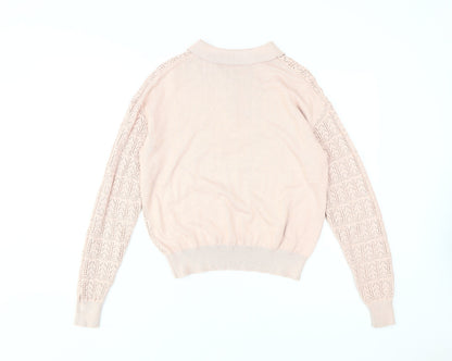 Womens UK Size 10 ANNE WEYBURN Beige Cardigan Jumper