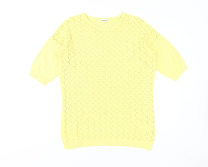 Damart Women's Yellow Knit Pullover Jumper, Size S