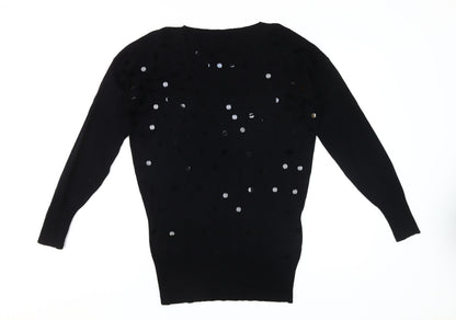 Womens UK Size M Wallis Black Pullover Jumper