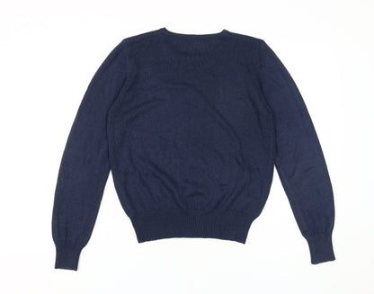 Womens UK Size S Country Casuals Blue Pullover Jumper