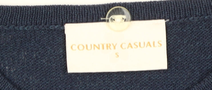 Womens UK Size S Country Casuals Blue Pullover Jumper