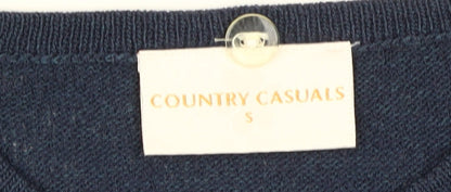Womens UK Size S Country Casuals Blue Pullover Jumper