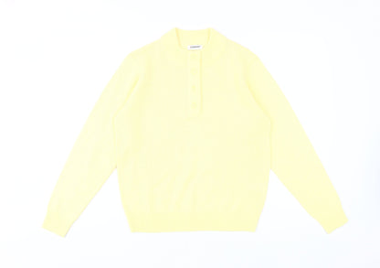 Damart Women's Yellow Henley Jumper - Size 10