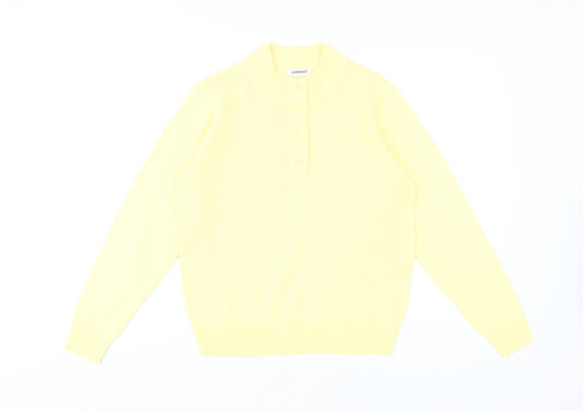 Damart Women's Yellow Henley Jumper - Size 10