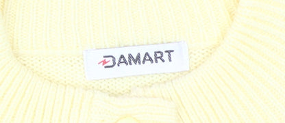 Damart Women's Yellow Henley Jumper - Size 10