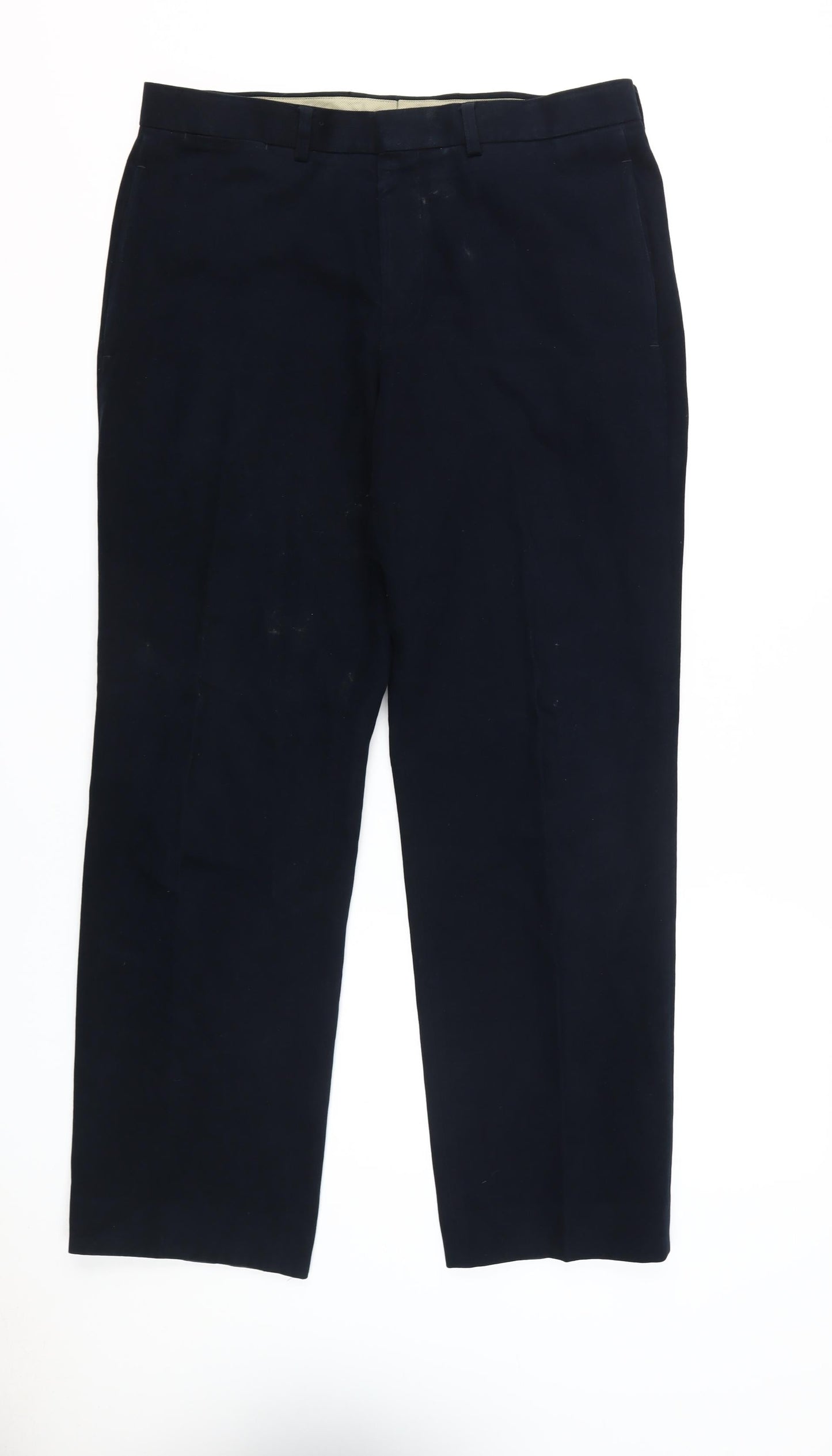Marks and Spencer Men's Black Cotton Trousers, Size 34