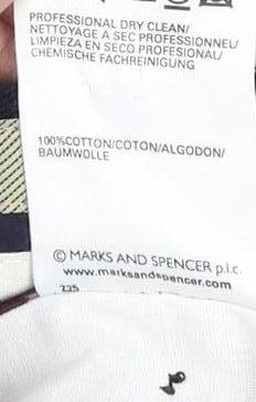 Marks and Spencer Men's Black Cotton Trousers, Size 34