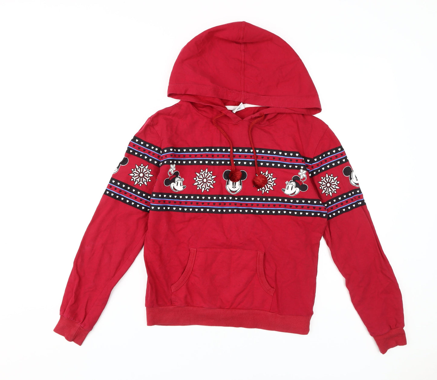 Womens UK Size S Disney Red Pullover Hoodie