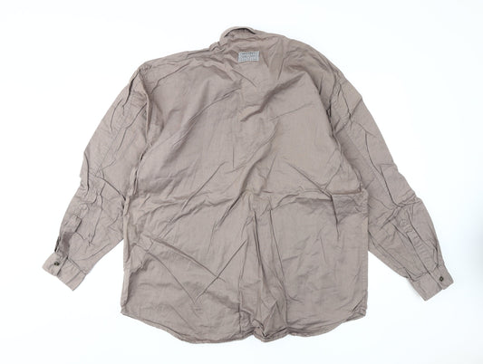 An-X Men's Beige M Classic Long Sleeve Formal Shirt