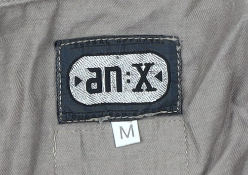 An-X Men's Beige M Classic Long Sleeve Formal Shirt