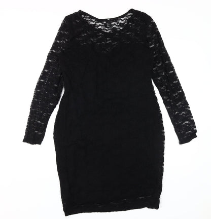 H&M Women's Black Lace Sheath Dress L