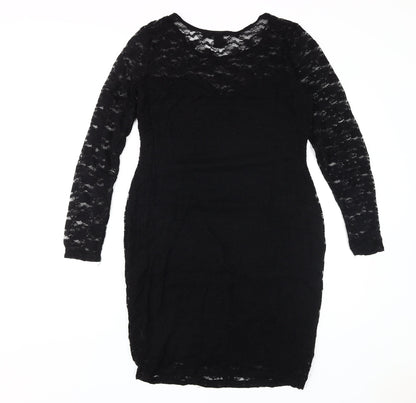 H&M Women's Black Lace Sheath Dress L