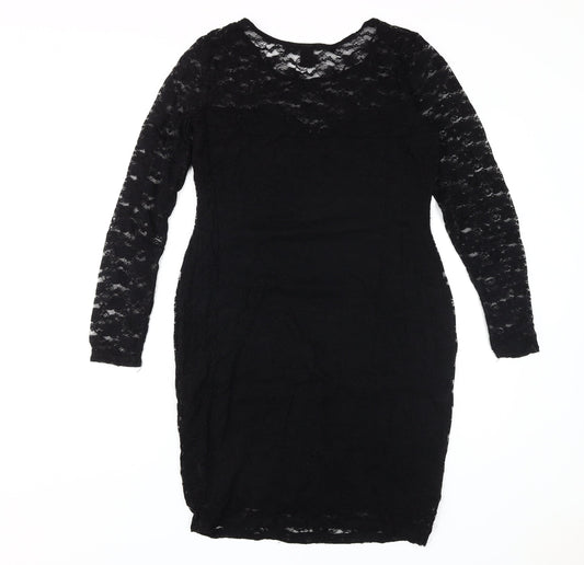 H&M Women's Black Lace Sheath Dress L