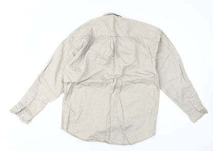 Head Originals Men's Beige Medium Button-Up Shirt