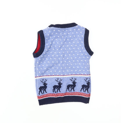 The White Company Boys Blue Animal Vest 2-3 Years