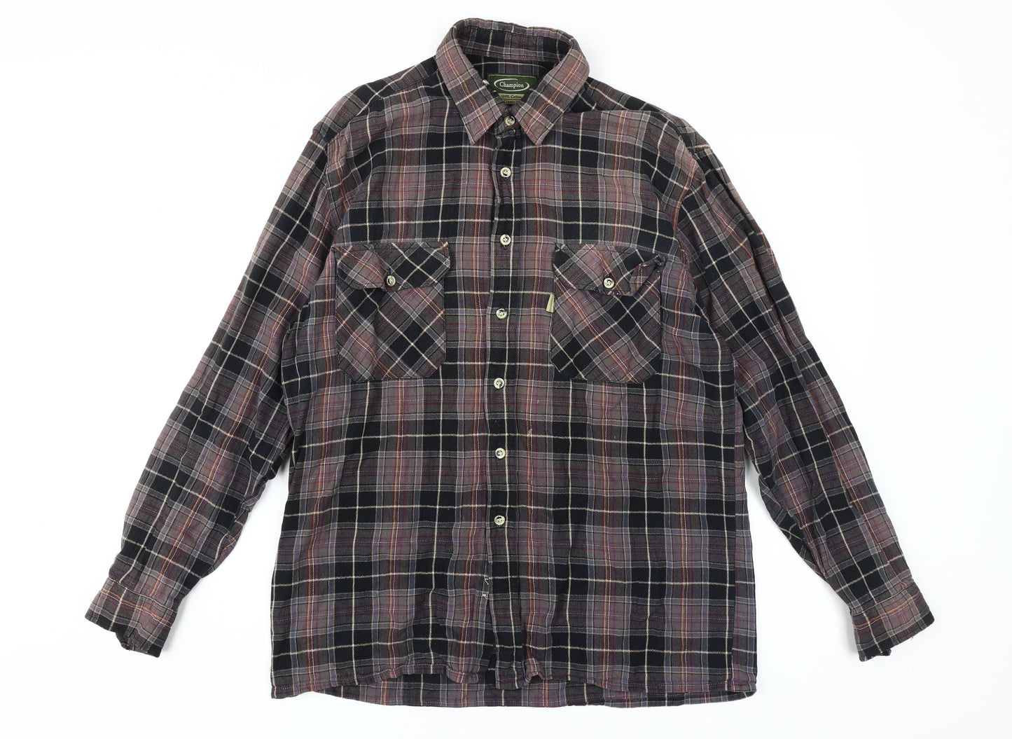 Champion Men's Multicoloured Plaid Shirt Size L