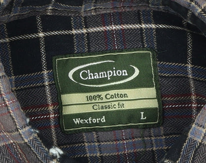 Champion Men's Multicoloured Plaid Shirt Size L