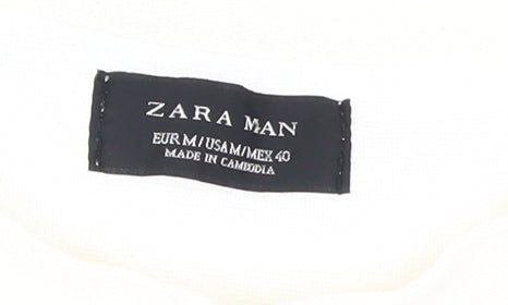 Zara Men's Ivory Pullover Sweatshirt, Medium