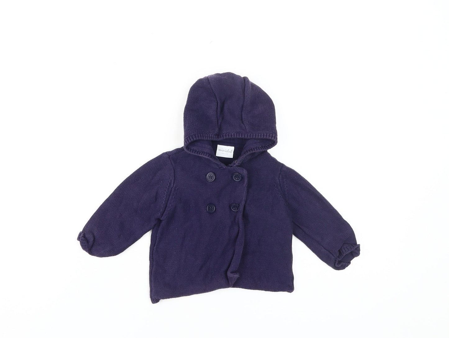 Miniclub Baby Hooded Cardigan, Blue, 3-6 Months, Unisex