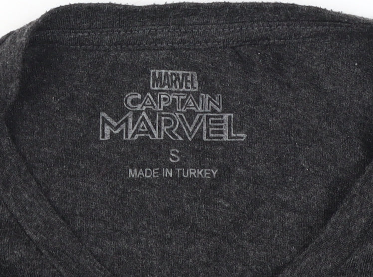 Unisex Adults UK Size S Marvel Black Basic T-Shirt