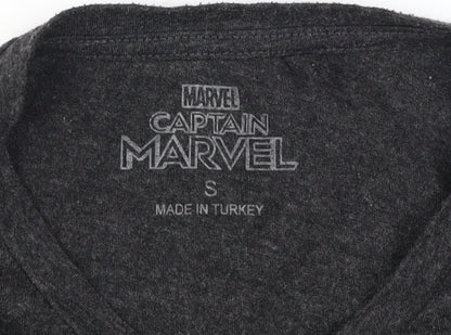Unisex Adults UK Size S Marvel Black Basic T-Shirt