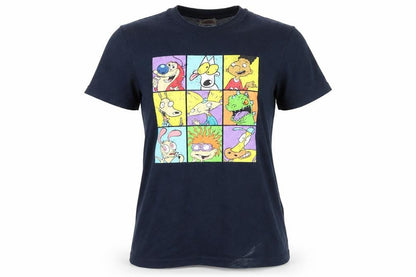 Front view of Nickelodeon unisex blue graphic t-shirt, size S
