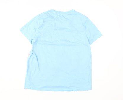 Womens UK Size S Disney Blue Basic T-Shirt