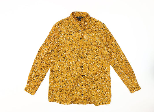 Womens UK Size 10 New Look Orange  Button-Up
