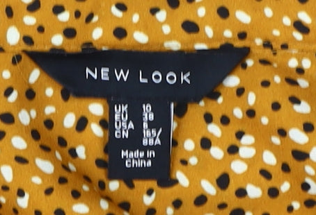 Womens UK Size 10 New Look Orange  Button-Up