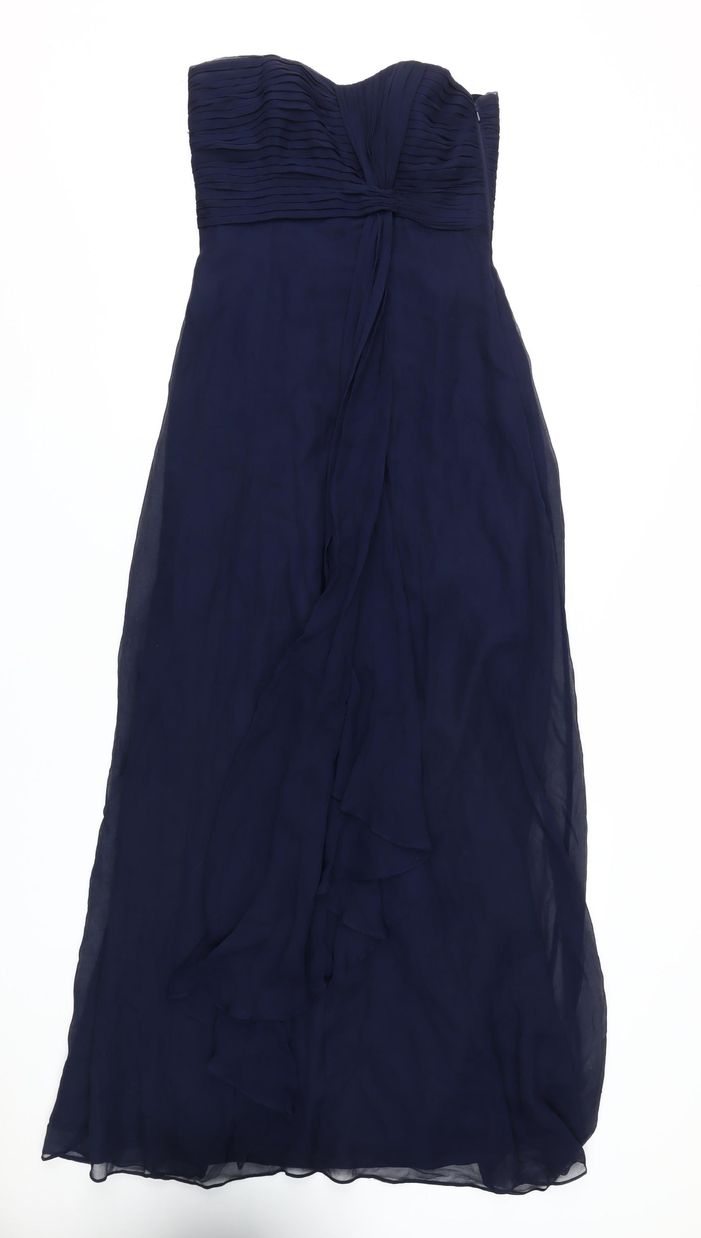 Coast Women's Blue Silk Strapless A-Line Dress Size 8