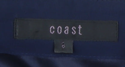 Coast Women's Blue Silk Strapless A-Line Dress Size 8