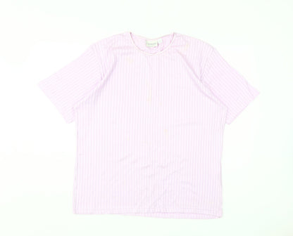 Canda Men's Pink Striped T-Shirt L