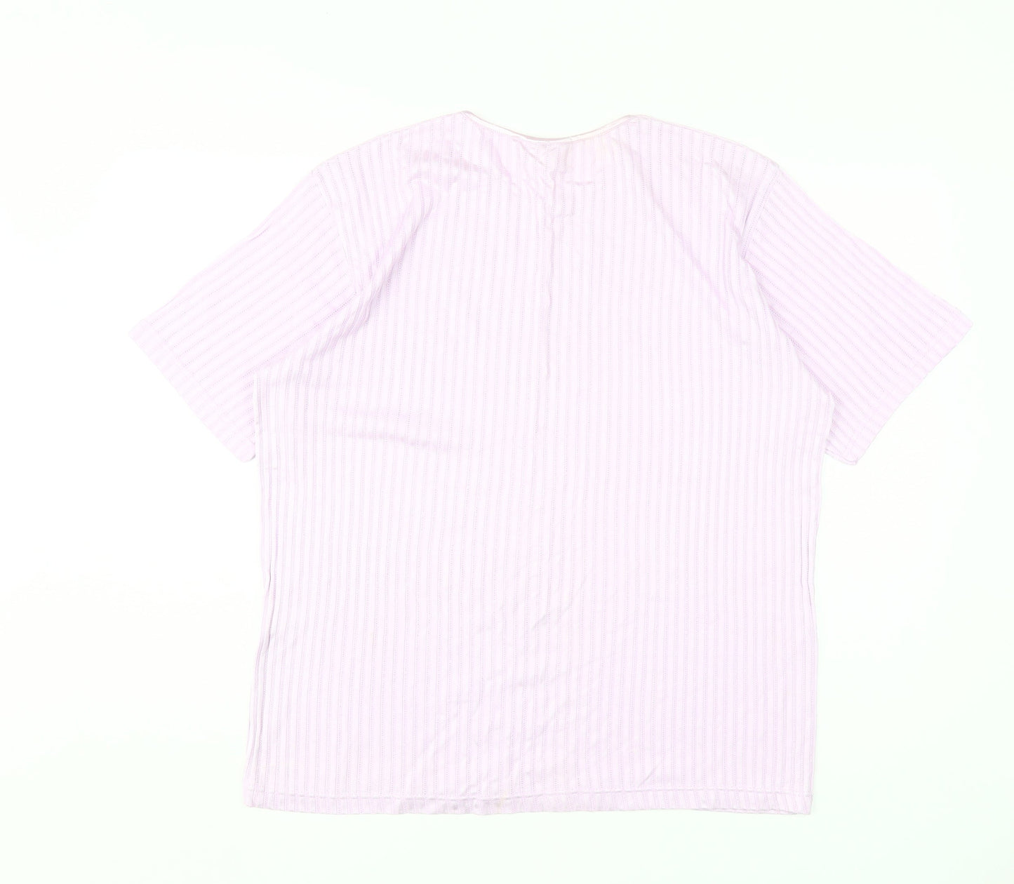 Canda Men's Pink Striped T-Shirt L