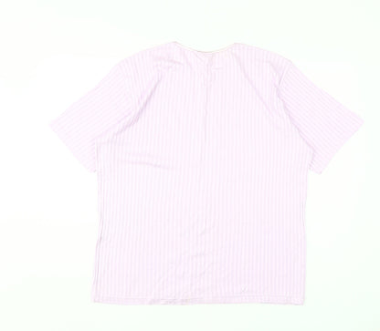 Canda Men's Pink Striped T-Shirt L
