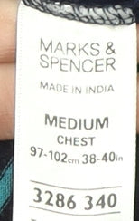 Marks and Spencer Men's Blue M Striped Polo Shirt