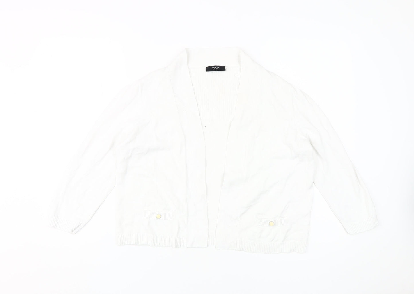 Womens UK Size M Wallis White Cardigan Jumper
