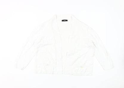 Womens UK Size M Wallis White Cardigan Jumper