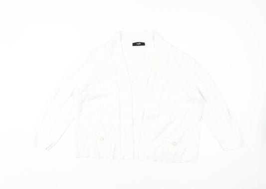 Womens UK Size M Wallis White Cardigan Jumper