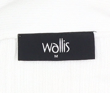 Womens UK Size M Wallis White Cardigan Jumper