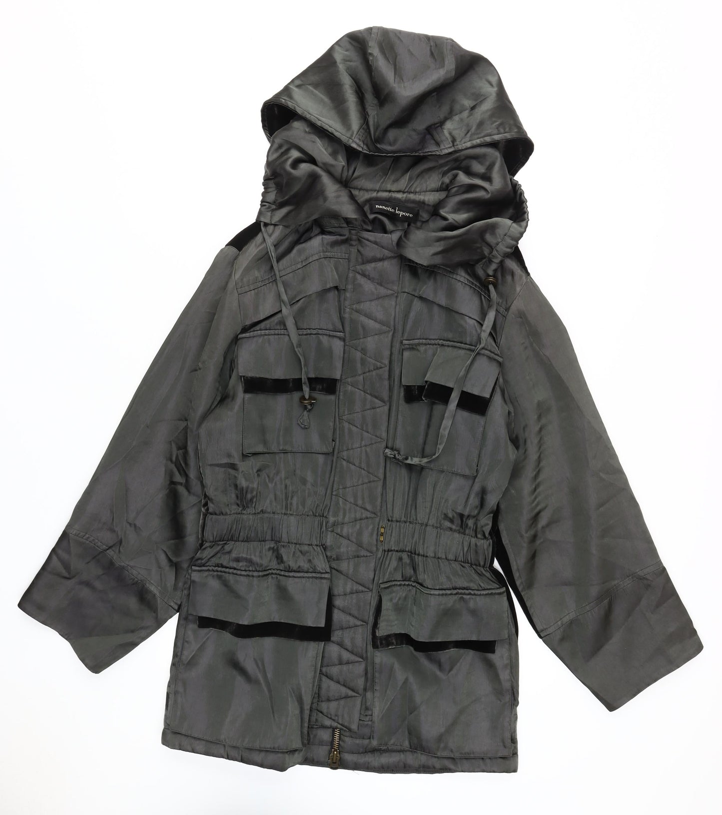 Nanette Lepore Women's Green Hooded Parka Jacket XS