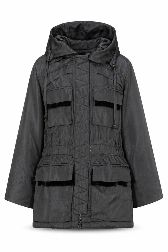 Nanette Lepore Women's Green Hooded Parka Jacket XS