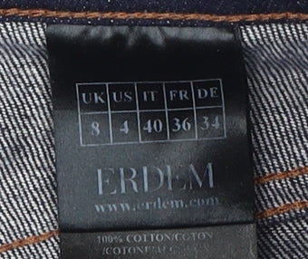 Erdem Women's Blue Straight-Leg Jeans Size 8